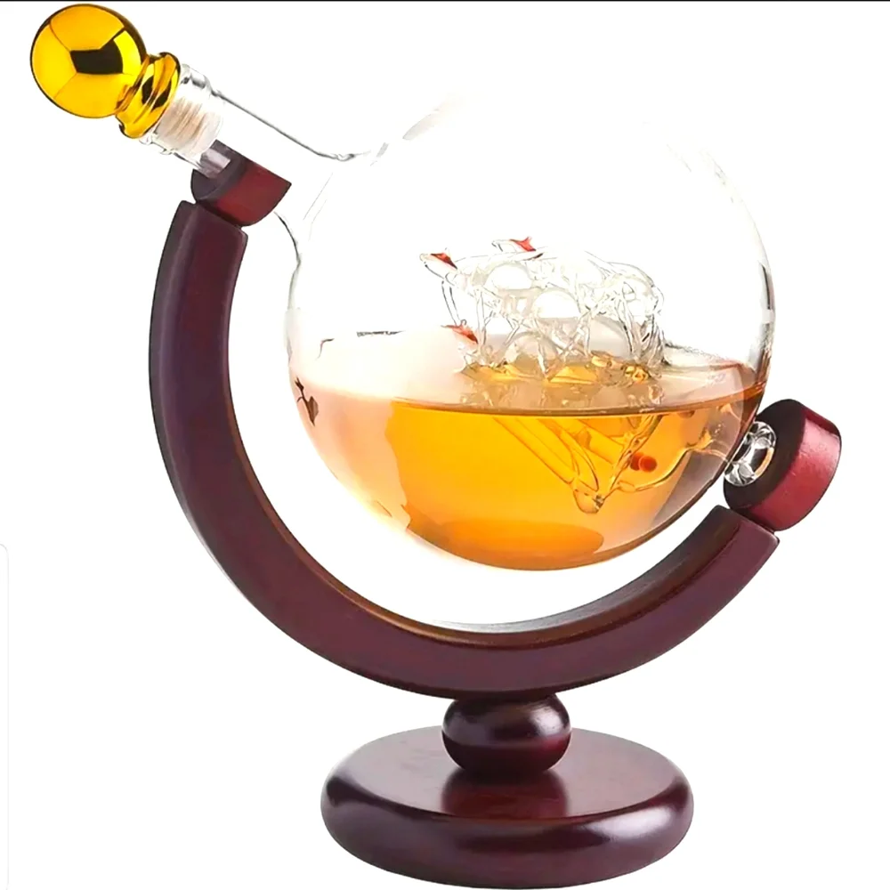 - 3pc Globe Wine Decanter Set